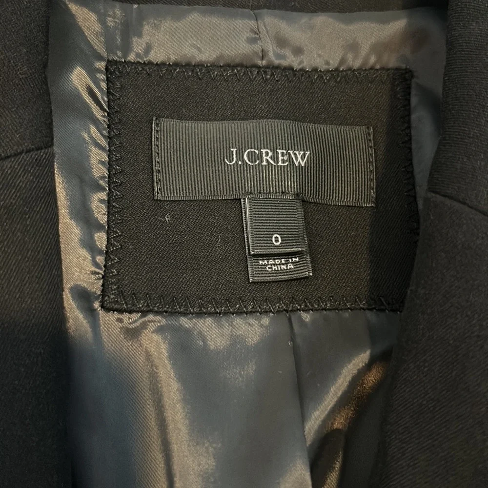 J. Crew Black Puff Sleeve Blazer in Stretchy Cotton, 0 - Picture 6 of 12